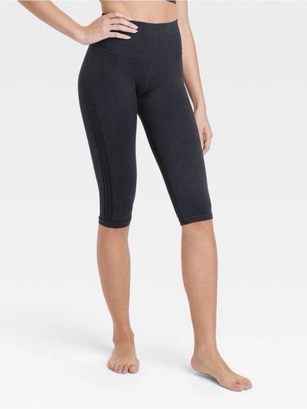 Joy Lab High-Rise Seamless Cropped  Leggings Black M NWT